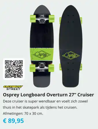 Tom Osprey Longboard Overturn 27" Cruiser 70x30cm aanbieding