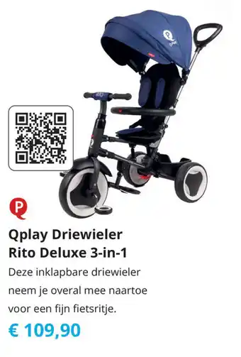 Tom Qplay Driewieler Rito Deluxe 3-in-1 aanbieding