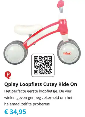 Tom Qplay Loopfiets Cutey Ride On aanbieding