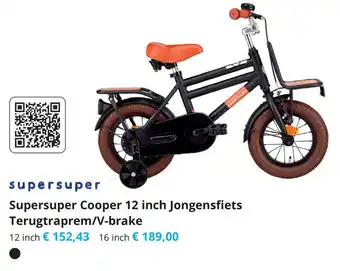 Tom Supersuper Cooper 12 inch Jongensfiets Terugtraprem/V-brake aanbieding