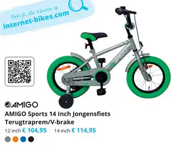 Tom AMIGO Sports 14 Inch Jongensfiets Terugtrapem/V-brake aanbieding