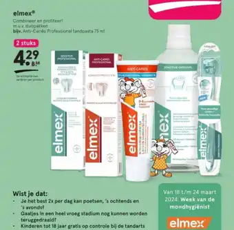 Etos Elmex Anti-Caries Professional tandpasta 75 ml aanbieding