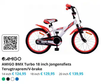 Tom AMIGO BMX Turbo 18 inch Jongensfiets Terugtrapem/V-brake aanbieding