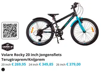 Tom Volare Rocky 20 inch Jongensfiets Terugtrapem/Knijprem aanbieding