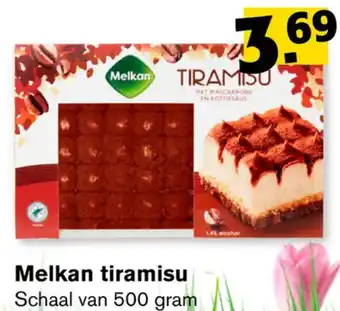 Hoogvliet Melkan tiramisu 500g aanbieding