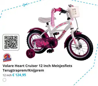 Tom Volare Heart Cruiser 12 inch Meisjesfiets Terugtraprem/Knijprem aanbieding