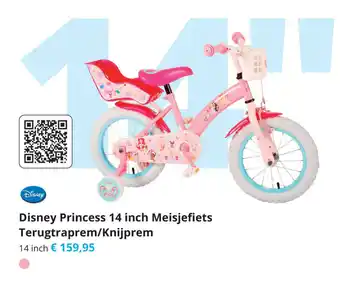 Tom Disney Princess 14 inch Meisjefiets Terugtraprem/Knijprem aanbieding