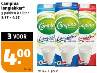 Poiesz Campina langlekker  1 liter aanbieding