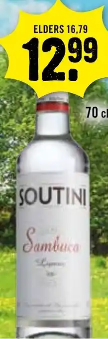 Dirck 3 SOUTINI Sambuca 70 cl aanbieding