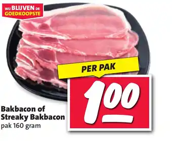 Nettorama Bakbacon of streaky bakbacon per pak aanbieding