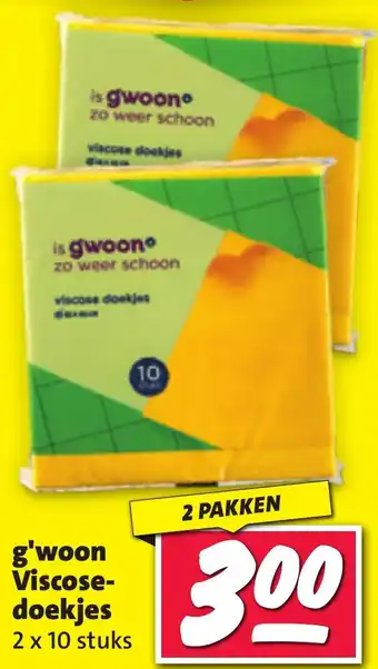 Nettorama G woon viscose doekjes 2 x 10 stuks aanbieding