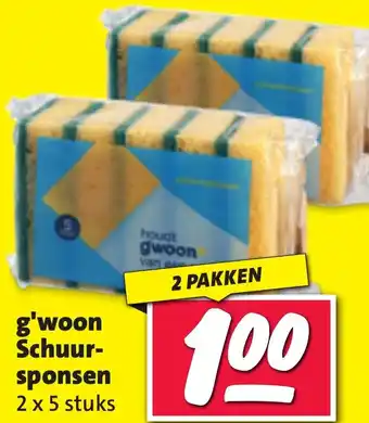 Nettorama G woon schuur sponsen 2 x 5 stuks aanbieding