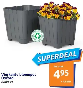 Action Vierkante bloempot oxford 30 x 30 cm aanbieding