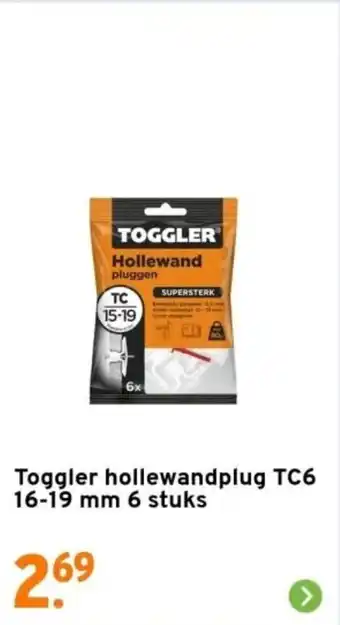 GAMMA Toggler hollewandplug TC6 16 - 19 mm aanbieding