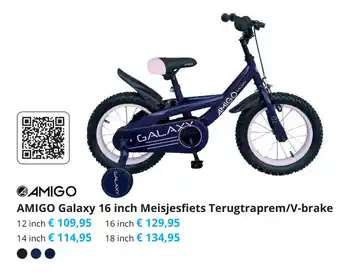 Tom Amigo Galaxy 16 inch Meisjesfiets Terugtraprem/V-Brake aanbieding