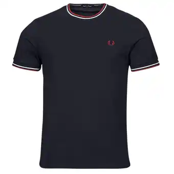 Spartoo T-shirt Korte Mouw Fred Perry TWIN TIPPED T-SHIRT aanbieding