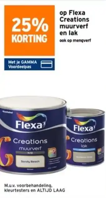 GAMMA op Flexa Creations muurverf en lak ook op mengverf aanbieding