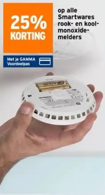 GAMMA op alle Smartwares rook en koolmonoxidemelders aanbieding