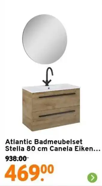 GAMMA Atlantic Badmeubelset Stella 80 cm Canela Eiken... aanbieding