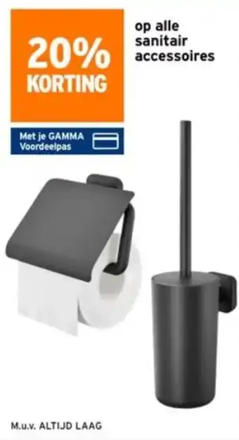 GAMMA op alle sanitair accessoires aanbieding