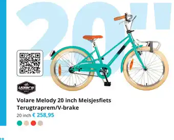 Tom Volare Melody 20 inch Meisjesfiets Terugtraprem/V-Brake aanbieding