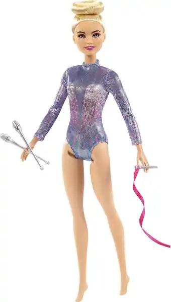 Bol.com Barbie Sport Ritmische Gymnastiek Barbie Pop - in Turnpakje met Lint en Stokje aanbieding