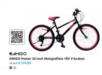 Tom Amigo Power 24 inch Meisjesfiets 18V V-Brakes aanbieding