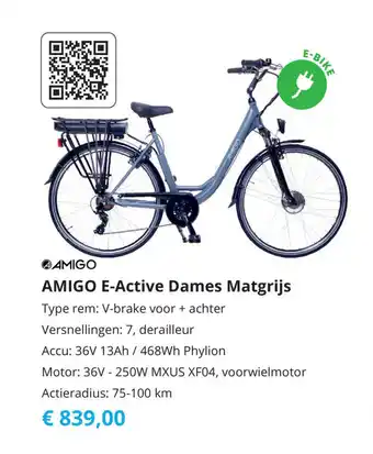 Tom Amigo E-Active Dames Matgrijs aanbieding