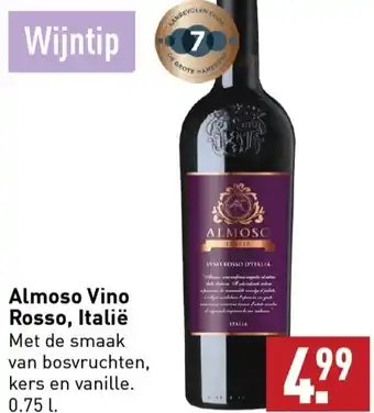 ALDI Almoso Vino Rosso, Italië  0.75L aanbieding