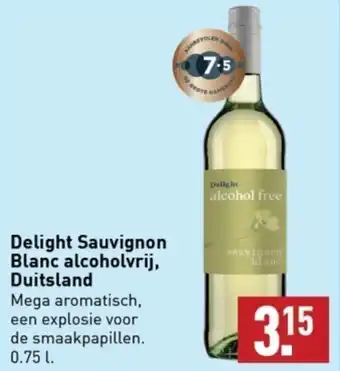 ALDI Delight Sauvignon Blanc alcoholvrij, Duitsland 0.75L aanbieding