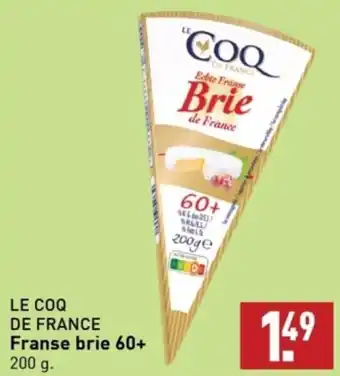 ALDI LE COQ DE FRANCE Franse brie 60+ 200 g. aanbieding