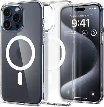 Amazon Spigen Ultra Hybrid Frost MagFit Case Compatibel met iPhone 15 Pro hoesje -Clear aanbieding