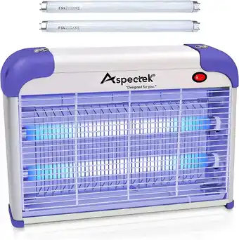 Amazon ASPECTEK Bug Zapper & Electric Indoor Insect Killer Muggen, insecten, vliegenvallen en andere plagen Killer - Krachtig 2800V  aanbieding