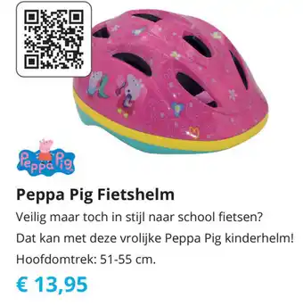 Tom Peppa Pig Fietshelm 51-55 cm aanbieding