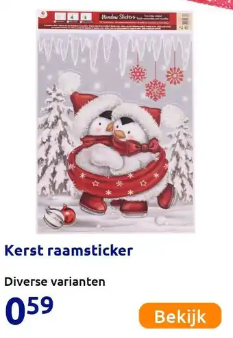 Action Kerst raamsticker aanbieding