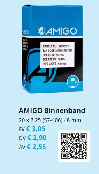 Tom AMIGO Binnenband 20 x 2.25 (57-406) 48 mm FV aanbieding