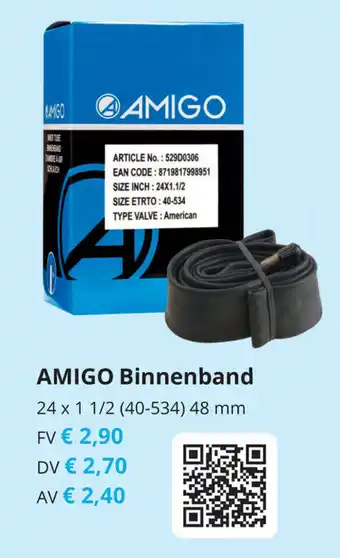 Tom AMIGO Binnenband 24 x 1 1/2 (40-534) 48 mm FV aanbieding