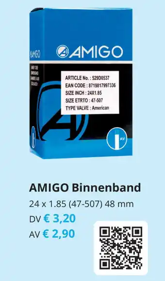 Tom AMIGO Binnenband 24 x 1.85 (47-507) 48 mm DV aanbieding