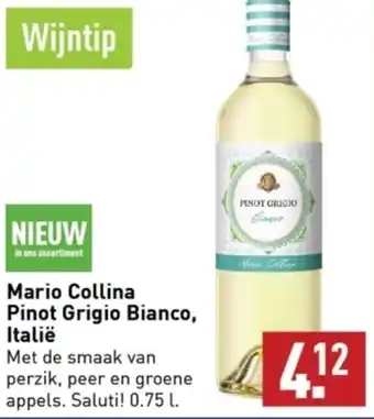 ALDI Mario Collina Pinot Grigio Bianco, Italië  0.75L aanbieding