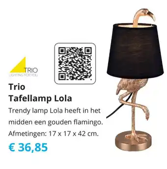 Tom Trio Tafellamp Lola 17x17x42 cm aanbieding