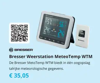 Tom Bresser Weerstation MeteoTemp WTM aanbieding