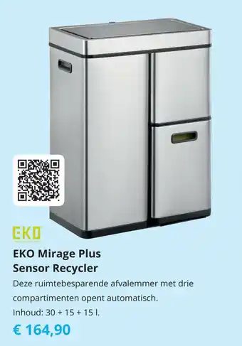 Tom EKO Mirage Plus Sensor Recycler 30 + 15 + 15 l aanbieding