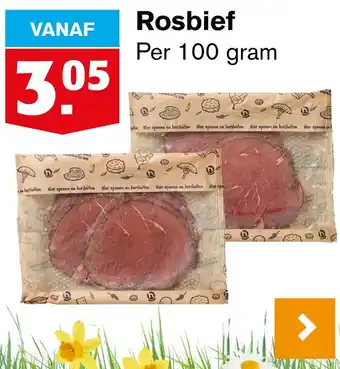 Hoogvliet Rosbief Per 100 gram aanbieding