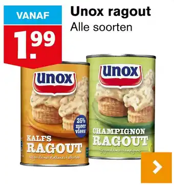 Hoogvliet Unox ragout aanbieding