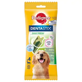 Zooplus 4 stuks voor Grote Honden Fresh Dagelijks Fris Pedigree Dentastix Hondensnacks aanbieding