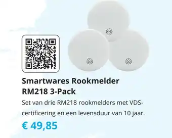 Tom Smartware Rookmelder RM218 3-Pack aanbieding