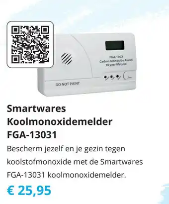 Tom Smartwares Koolmonoxidemelder FGA-13031 aanbieding