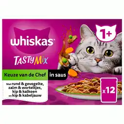 Pets Place Whiskas 1+ Keuze Van De Chef In Saus Maaltijdzakjes Multipack - Kattenvoer - 12x85 g aanbieding