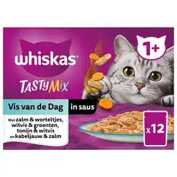 Pets Place Whiskas 1+ Vis Van De Dag In Saus Maaltijdzakjes Multipack - Kattenvoer - Vis 12x85 g aanbieding