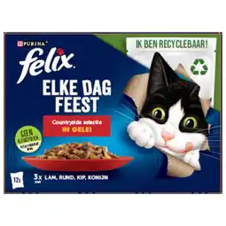 Pets Place Felix Multibox Elke Dag Feest Countryside Selectie - Kattenvoer - Lam Rund Kip 12x85 g aanbieding